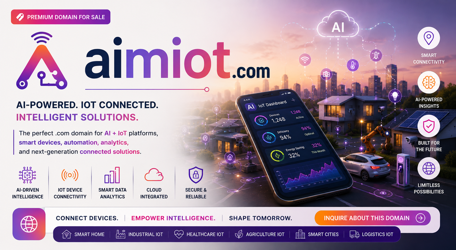 AIMIoT.com premium domain banner