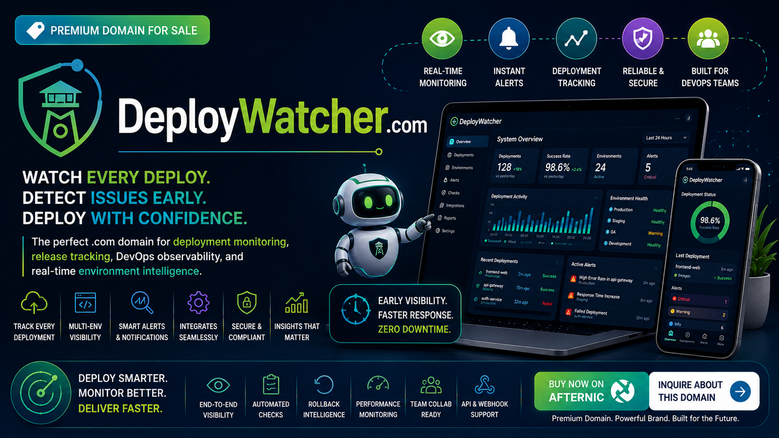 DeployWatcher.com premium domain banner