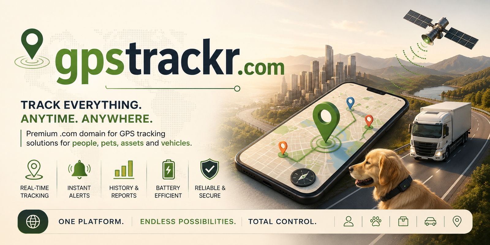 GPSTrackr.com premium domain banner