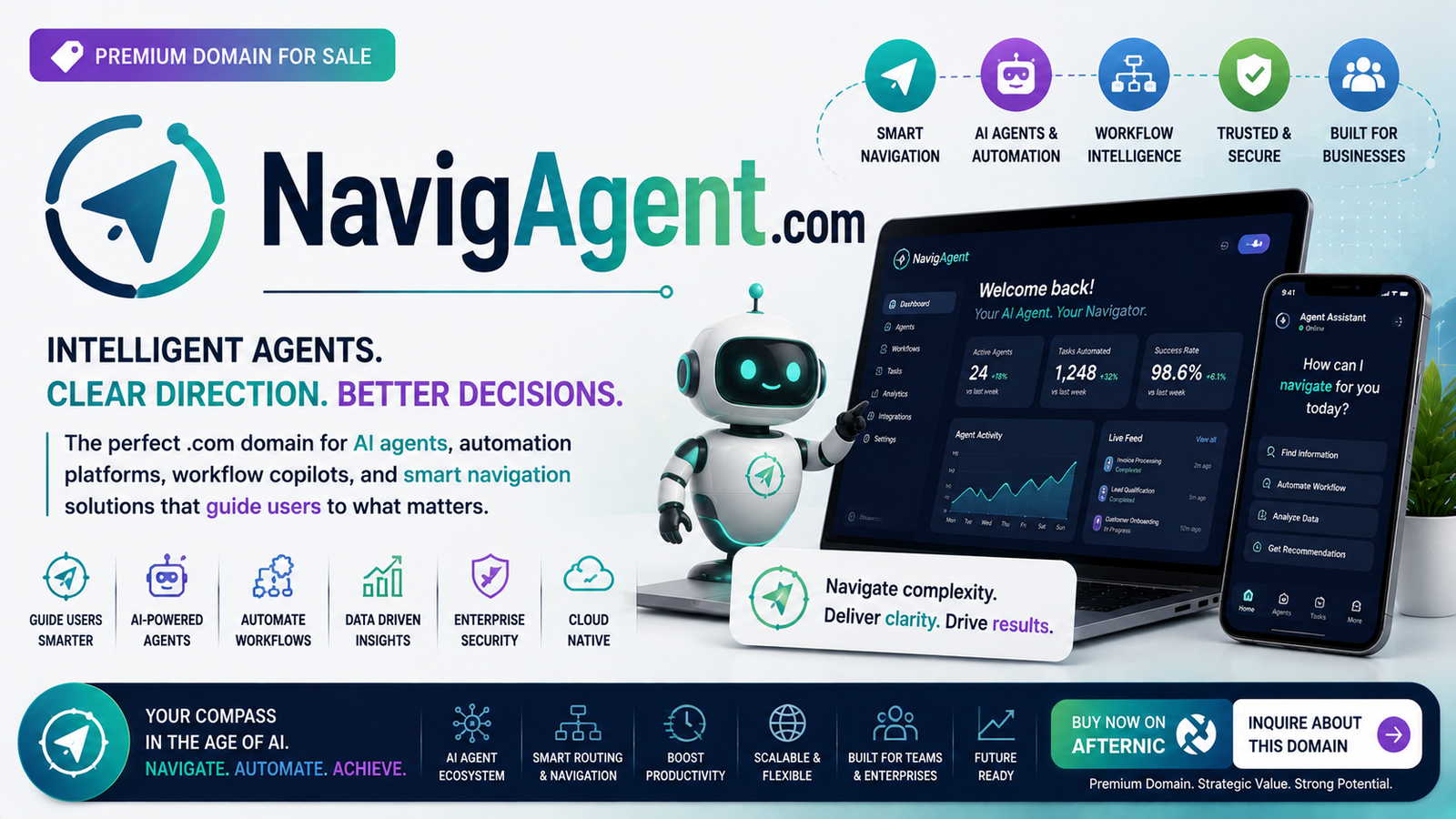 NavigAgent.com premium domain banner