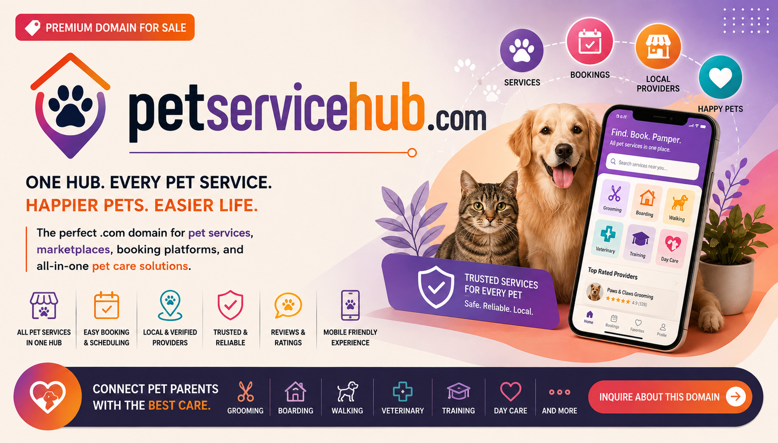 PetServiceHub.com premium domain banner